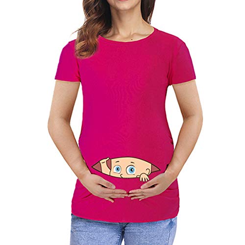 Q.KIM Camiseta de Maternidad Elasticidad Suave Embarazada Camiseta Premamá T-Shirt bebé Divertido...