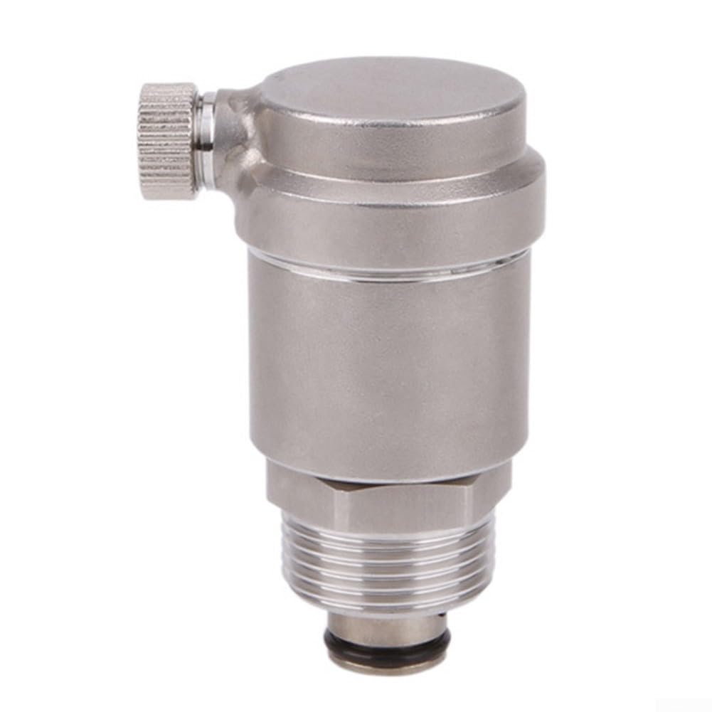 Yhenlovtt Valvola di sfiato dell'aria in acciaio inox – Sfiato idraulico automatico per la rimozione dell'aria intrappolata, filettatura DN15/DN20, compatta, 7 x 4,8 cm, durevole e a bassa