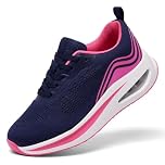 Trainers for Women Running Shoes Ladies Arch Support Memory Foam Plantar Fasciitis Orthopedic Shoes Lace Up Non Slip Breathable Tennis Shoes Navy UK 8