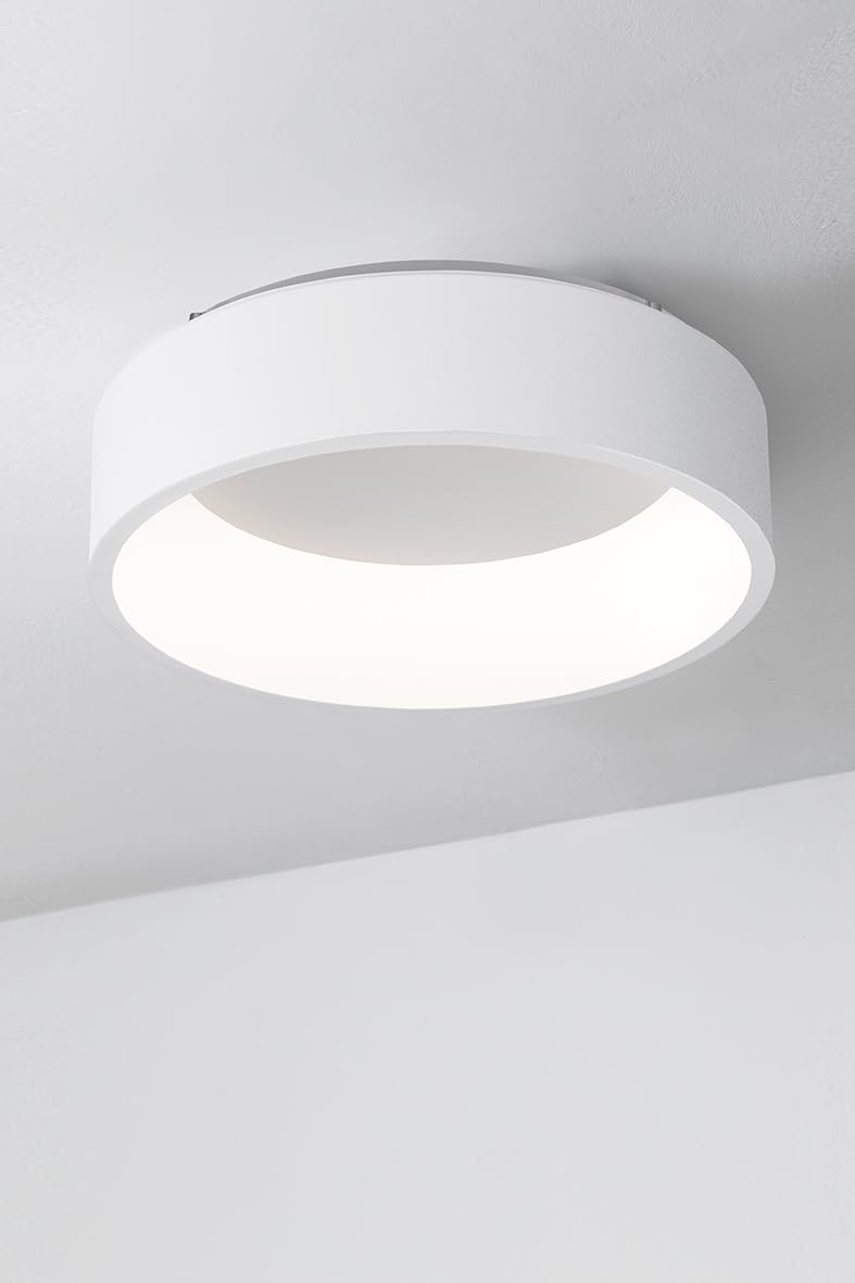 CHOPIN - Lampadario a LED quadrato 60 W, 3000 K, luce calda, struttura in metallo bianco, diffusore in metacrilato, IP20, gruppo Rossini
