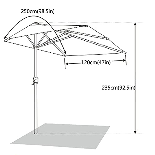 Sombrilla de jardín de 250 cm CLSDRZC con base triangular y tela roja 5