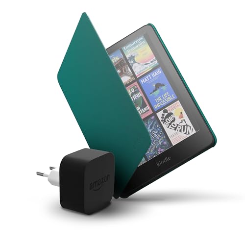 Amazon Kindle Colorsoft 16 GB + Funda verde jade de material vegetal + Adaptador de 9 W