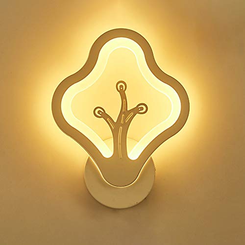 TAXXII Aplique de Pared Moderno, LED acrílico 12 W/24 W, Aplique Sencillo para mesita de Noche, Sala de Estar, Dormitorio, baño y Pasillo, iluminación Interior, Blanco, luz cáli