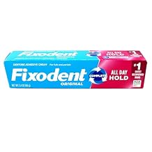 Fixodent Denture Adhesive Cream Original, All Day Hold for Fulls and Partials, 2.4 oz - 8 Pack