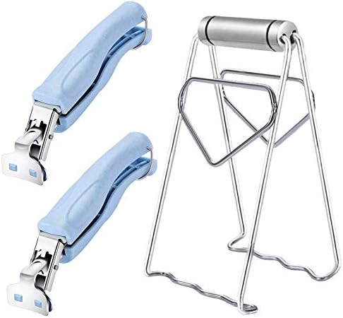 SPTECHMAKE Stainless Steel Anti-Hot Bowl Dish Plate Gripper Clip Clamp Holder for Moving Hot Plate or Bowls with Food Out from Instant Pot Microwave Oven, Kitchen Tool Tongs for Cooking (3Pack)