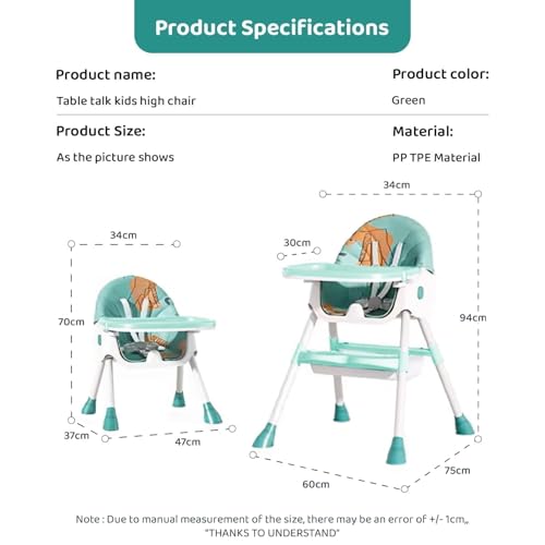 Image of StarAndDaisy High Chair for Baby /Baby Feeding Chair for 0 to 5 Years with Multi Level Height Adjustment, Reclining Seat, 5 Point Safety Point /High Chair with Detachable Tray- Sea Blue