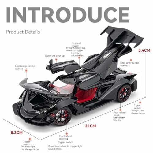 Image of 1:24 Apollo IE Intensa Emozione Die-Cast Model Car - Premium Alloy Hypercar with Pull-Back Action, Openable Doors & Detailed Interior [ Colour As Per Stock ]