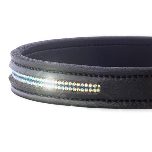 Roxy - The Crystal Bling Collar, Durable Vegan Leather with Brass & Crystals Pet Collars, Small, Medium, Large Dogs​​, Black, Small (18") by Pet Passion - Image 3