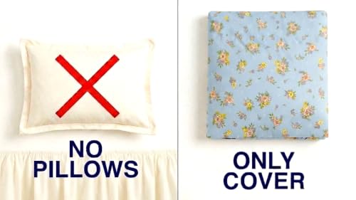 Image of HOUSE FOX Zipper Cotton Pillow Covers /Cases /Protectors (NOT Pillow) Set of 2 Pair Or 4 Pcs,Size -18x28inch with Zip /Chain (Light Blue, Standard)