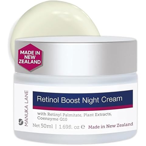 Retinol Boost Night Cream for Face and Neck with Sweet Almond Oil, CoQ10, Plant Extracts & Vitamin A | Plant Based Formula | Carefully formulated to keep your skin young and healthy! Cover