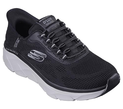 Image of Skechers Men's D'Lux Walker Rezinate Hands Free Slip-in | Casual Walking, Slip-ins, Relaxed Fit, Air-Cooled Memory Foam, Machine Washable