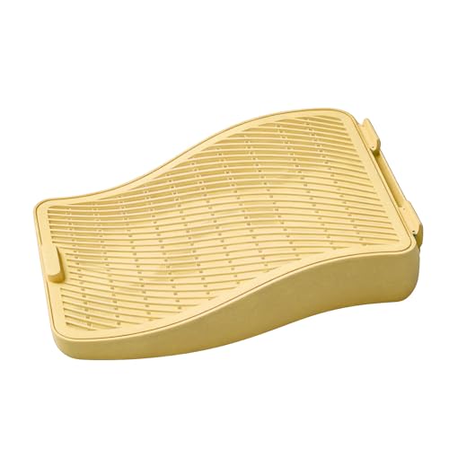 Tapis de litière pour chat amovible et lavable jaune 44x35x8 cm