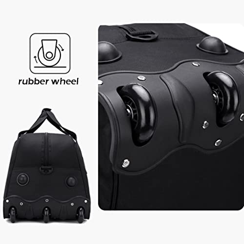 Portable Waterproof Rolling Duffle Bag With Wheels, Unisex-Adult Mobile Carry On Luggage Tote Suitcase Lightweight Travel Trolley Bag Overnight Weekender Bag For Women Men ( Color : Purple , Size : La3