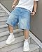 LuminBlaze Mens Baggy Jean Shorts Loose Fit Vintage Wide Leg Jorts Y2K Streetwear Hip Hop Casual Long Denim Shorts