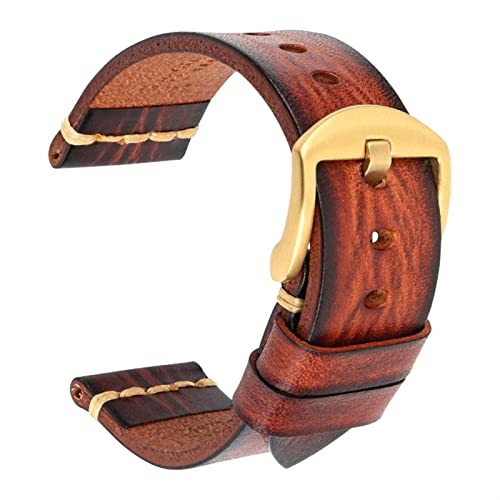 Bracelet de montre en cuir véritable 24mm d'une finition artisanale supérieure