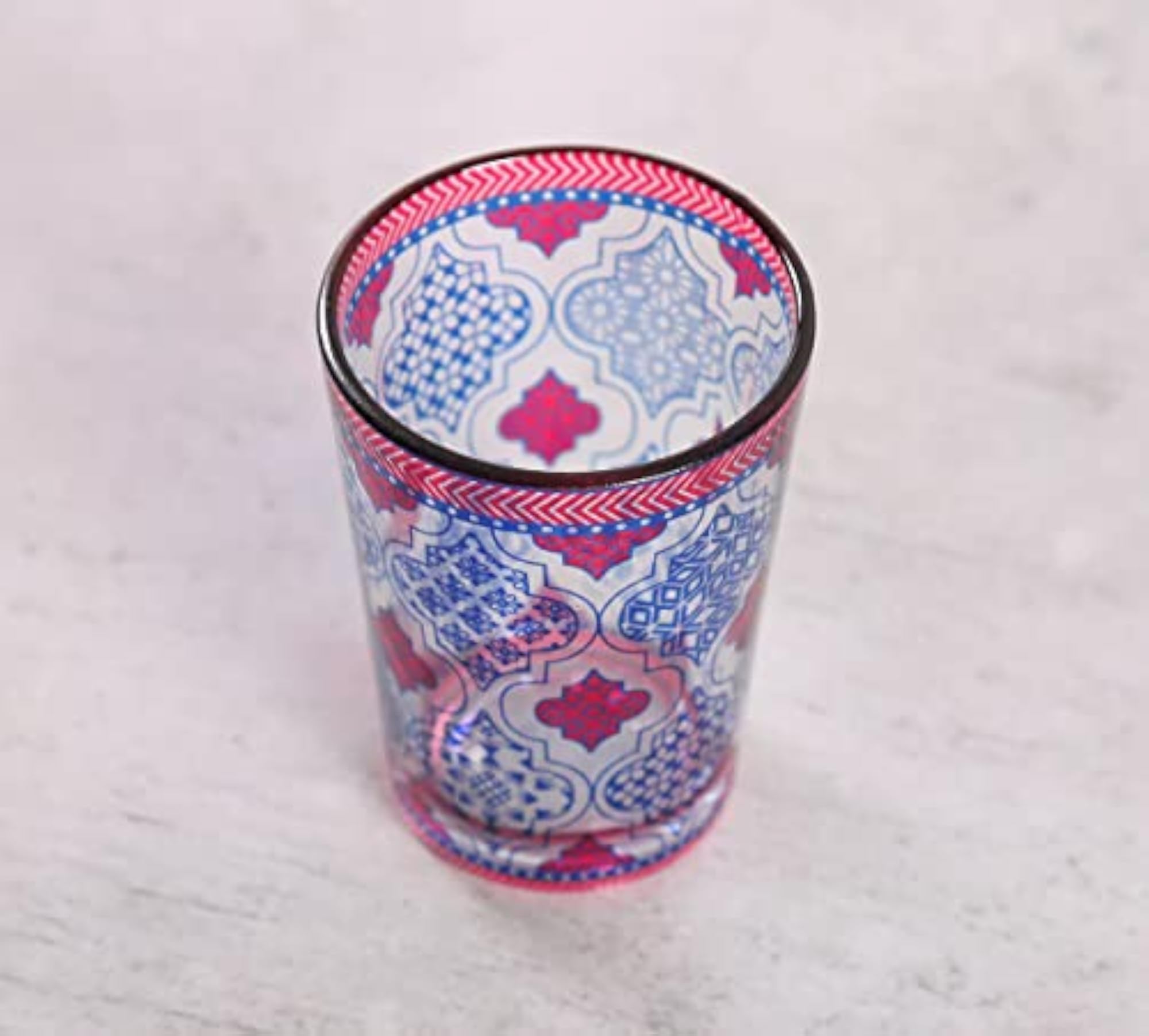 Mughal Jhali Printed Kullad Tea Serving Glasses Set of 4