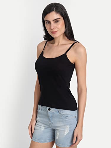 Image of Aimly Women's Regular Fit Cotton Camisole Slip Spaghetti | Combo Pack of 2