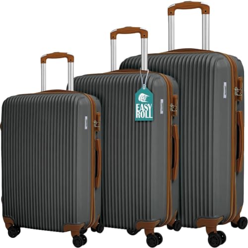 PROVITERA Set 3 Valigie Rigide in ABS, Valigia Rigida 38-59 - 90 Litri, Manico Telescopico e 4 Ruote...