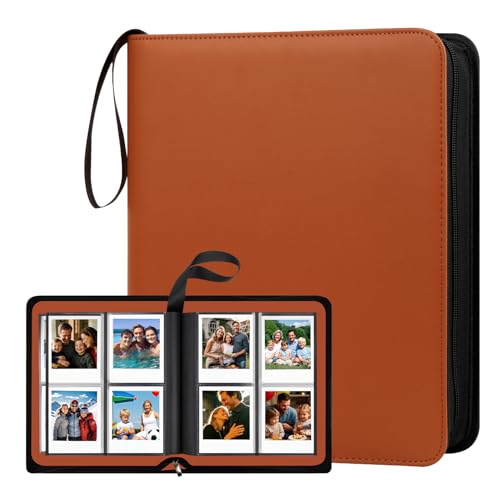 Álbum fotográfico grande con 256 bolsillos para fotos instantáneas de Polaroid i Type, 600 y SX 70 (6368) (Marrón)