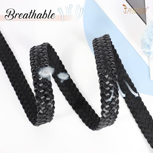 JASGOOD Women's Skinny Leather Braided Belt, Hand-Woven Thin Belt with Gold Buckle for Women for Jeans Pants Dresses3