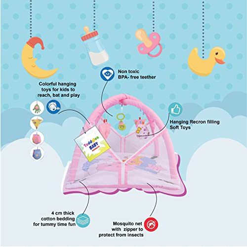 Image of Toddylon Baby Bedding New Born Baby Bed | Mosquito Net | Mattress | Play Gym Bed | Insect Protection Net | Infants | Mosquito Safety Net | Baby Boys Girls (0-6 Months)