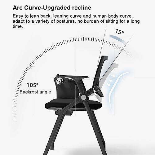 Ergonomic Chair with Attached Tablet Arm Office Chair Writting Board,Reception Chair Stackable Confe
