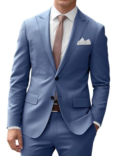 Men Two Button Blazer Pants Suit for Formal Business Men's 2 Piece Suit Slim Fit Wedding Tuxedos Prom Suits ALV16