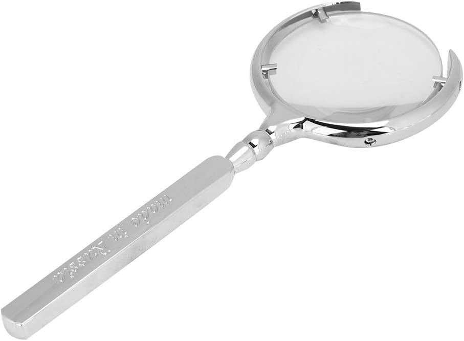 Horoper Watch Repairing Magnifier, Magnifying Glass, Handheld Craft Magnifier Book Reading Watches Jewellery Repair Magnifier (Silver)