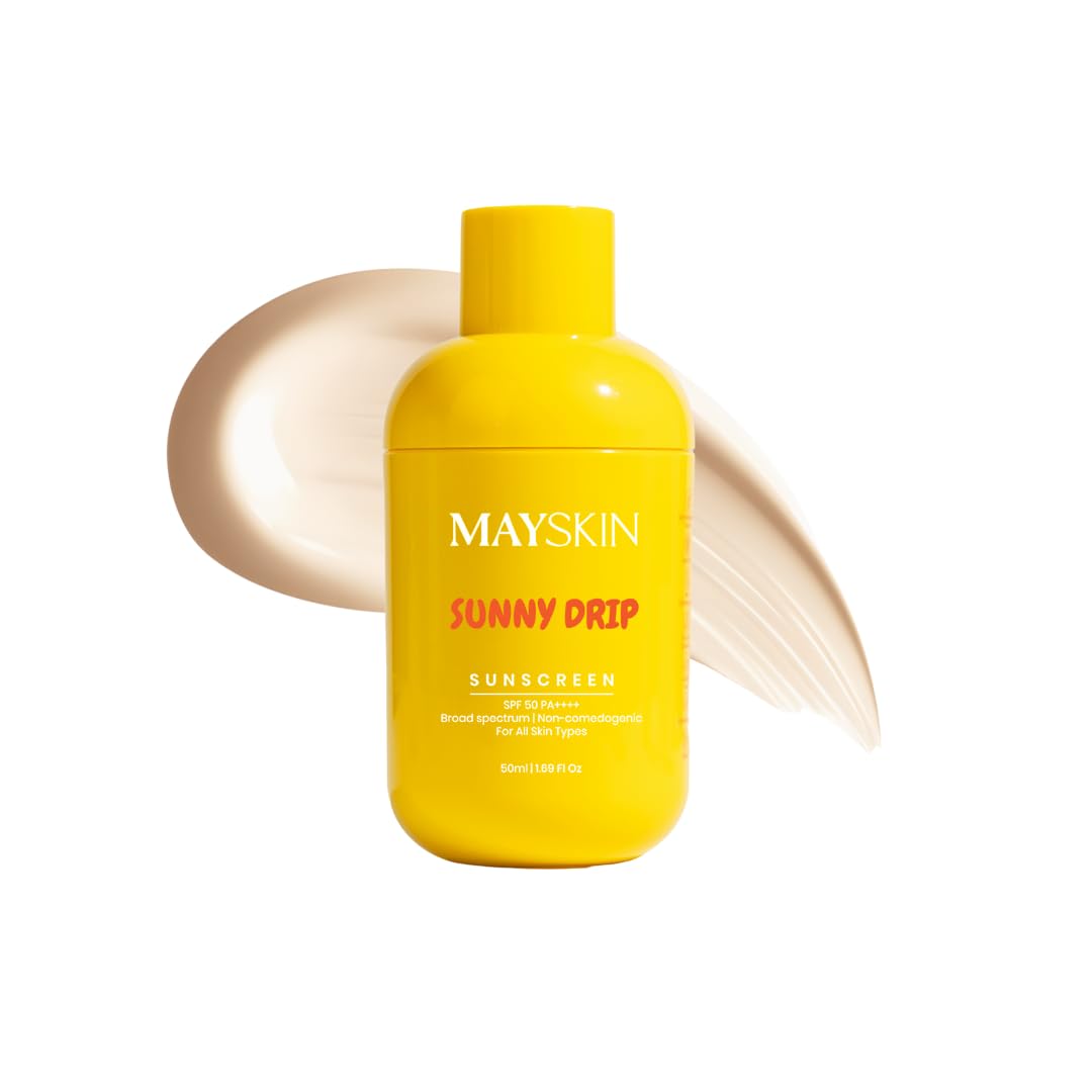 Sunny Drip Sunscreen spf50 | Bamboo Water + Copper Tripeptide | Sunscreen spf50 PA++++ | Broad Spectrum UV Protection | Hydrates, Soothes & Repairs Sun-Stressed Skin | 3-in-1 Moisturizer & Skincare Treatment | No White Cast | Dermatologist Tested | 50 ml