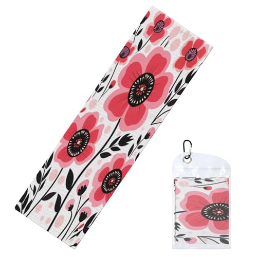 Woshuwo Toallas de enfriamiento de flores rosas y negras para cuello y cara, 40 x 12 pulgadas, trapos suaves y transpirables, para deportes, yoga, golf, gimnasio