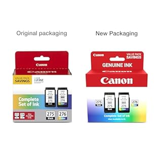 Canon PG-275 / CL-276 Genuine Ink Value Pack (2 Cartridges), Compatible with TS3520/3522/4722/3720/3722, TR4720