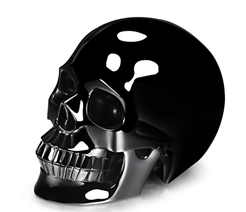 Skullis 5.0“ Black Obsidian Crystal Skull - Hand Carved Gemstone Fine Art Sculpture, Reiki Healing Stone Statue.(Select Style) #TOP1