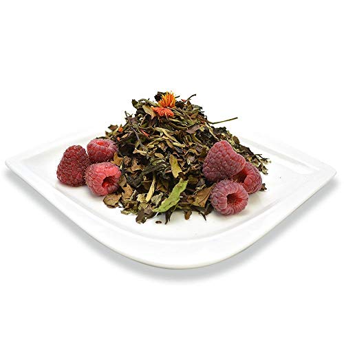 Image of Organic Positively Tea Company, White Champagne Raspberry White Tea, Loose Leaf, 16 Ounce