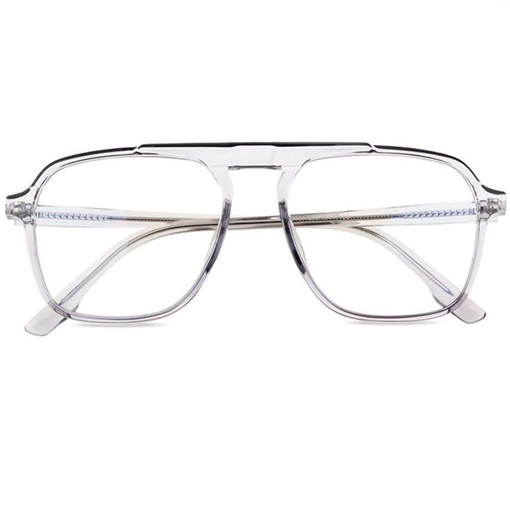Große Lesebrille Mit Quadratischem Rahmen Und Blaulichtfilter, Modische Computer-Lesebrille Für Frauen/Männer, Leichte Lesebrille Aus Tr90/Grey/1.5 *