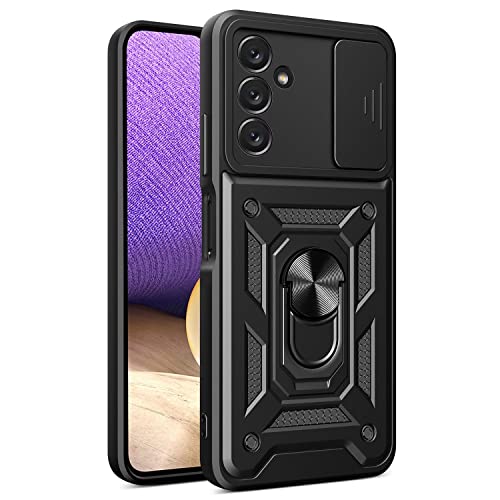 Custodia per Cellulare Samsung Galaxy A54 5G 6.4 Inches PC Anello Armor Push Window Anti Drop per Cover - nero
