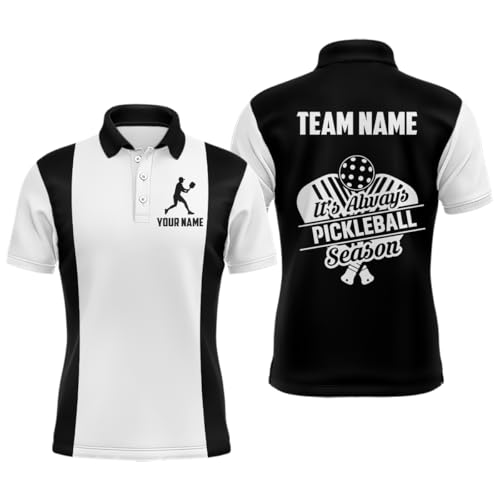 PIONAMZIOZ Custom Pickleball Shirts Women Men Pickleball Jersey Team Pickleball Polo & Quarter-Zip Pickleball Gifts (US, Alpha, Small, 5X-Large, Regular, Regular, White)
