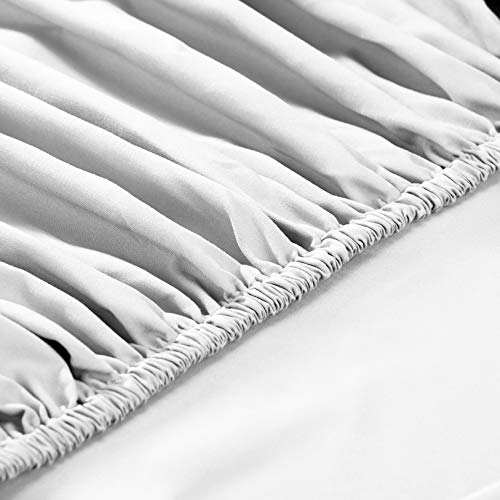 Amazon Basics Premium Microfibre Fitted Sheet -160 x 200 x 30 cm, Bright White - Image 4