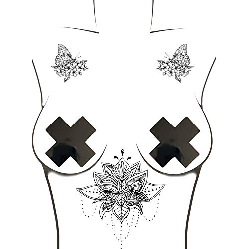 Neva Nude Iridescent Crystal Beamz Nipztix Pasties Nipple Covers for Festivals, Raves, Lingerie and More, Made in USA4