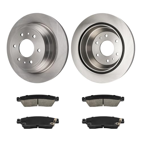 Image of KAX Rear Brake Kit, OE Brake Rotors and Ceramic Brake Pads | Fits Chevrolet /GMC /Buick /Oldsmobile /Isuzu /Saab-Trailblazer, Envoy, Trailblazer EXT, Envoy XL, Rainier, Envoy XUV, Bravada, SSR, Ascender