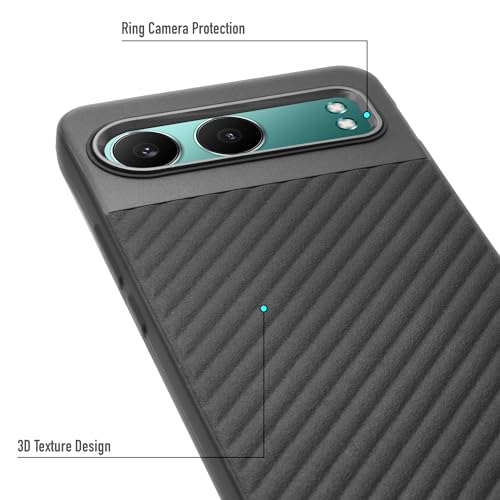 Image of Mr. Case Ribbed Texture with Anti-Slip & Shockproof Design Silicone Back Cover for OnePlus Nord 4 5G | Protective & Durable - Black (Texture)