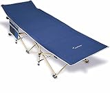 Sportneer Campingbett, Camping Bett mit Tragetasche für Erwachsene, Extra Breit Faltbar Klappbett Feldbett Campingbett für Outdoor Garten Innen, 204 kg Belastbar, Blau