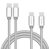 METZONIC USB A to Lightning Cable, 2-Pack 36.6 FT Apple MFi Certified, Metal Braided Charging Cable Charger Cord Fast Charging