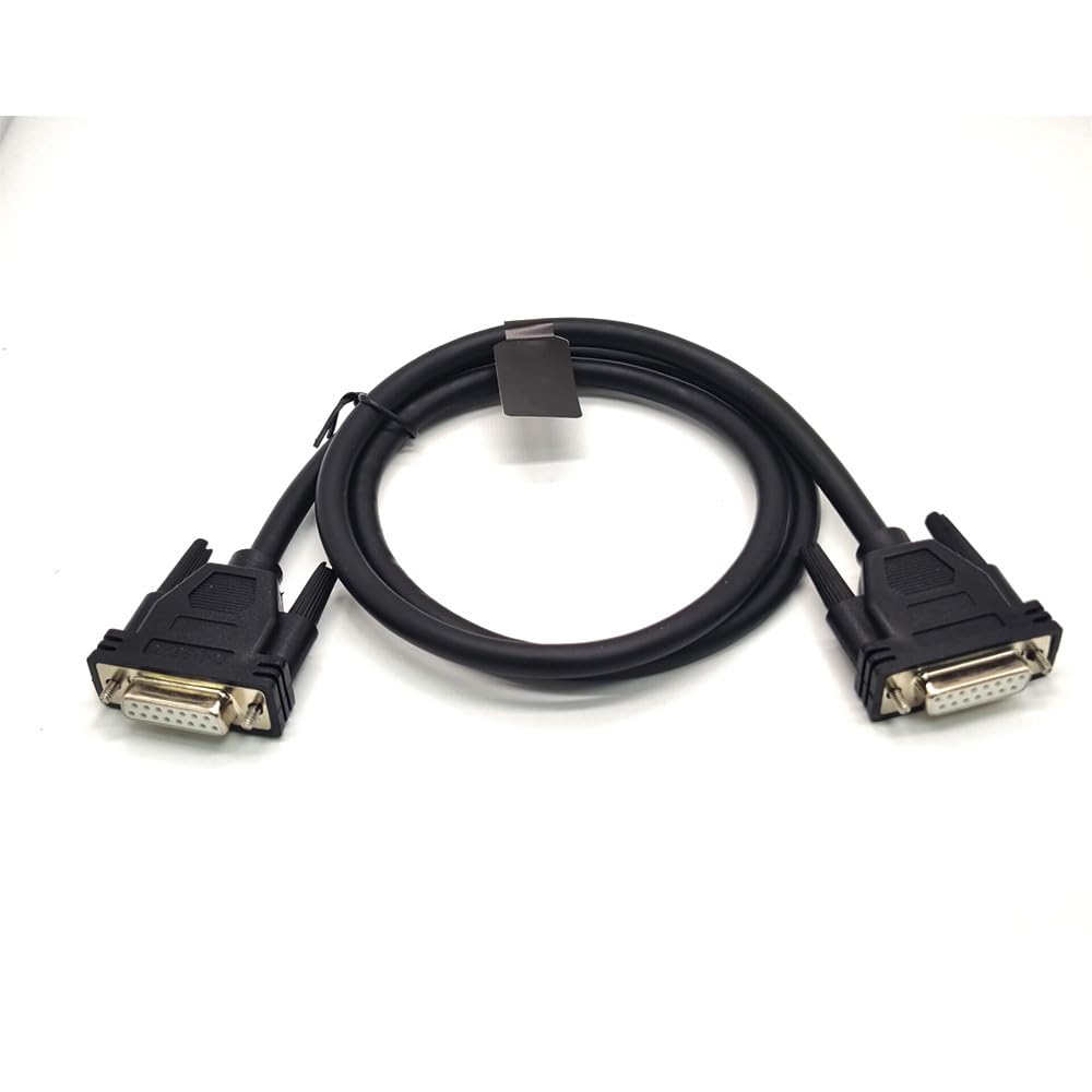 Industrial DB15 Cable,Female to Female 2 Row 15 pin Straight Cable 1 Meter