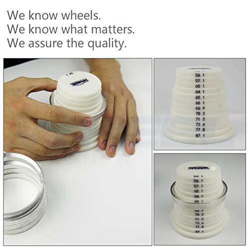 WHEEL CONNECT Hub Centric Rings, Set of 4, Aluminium Alloy Hubrings, O.D:72.6-I.D:60.1mm. A