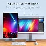 Z-Edge 27 Inch 4K Monitor UHD 3840x2160 IPS Panel 60Hz LED Monitor, 250 cd/m² Brightness, HDR10, FreeSync, FlickerFree, HDMI x2, DisplayPort x2, Height & Tilt Adjustable & Pivot, White - Image 6