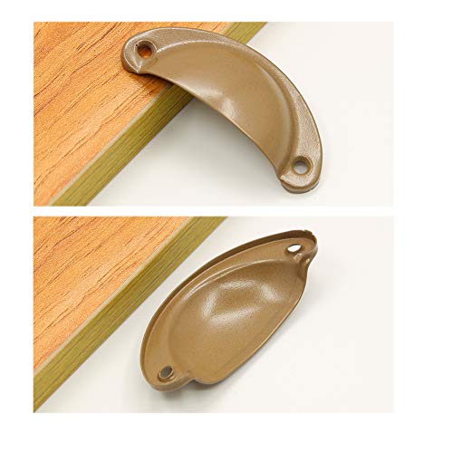 BOZONLI 12 Pack Retro Metal Kitchen Cupboard Drawer Cabinet Door Handles Knobs Brown Shell Cup Pull Handle - Image 3
