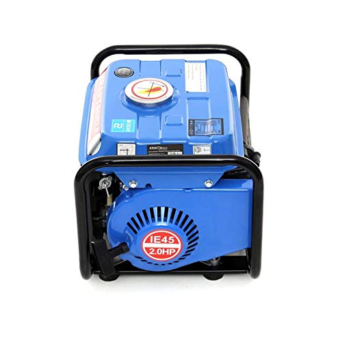 Generador de corriente de 1200 W, 2 CV, 230 V, 12 V, silencioso, generador de corriente de gasolina, 1 fase para jardín, garaje, camping Kraft&Dele KD109