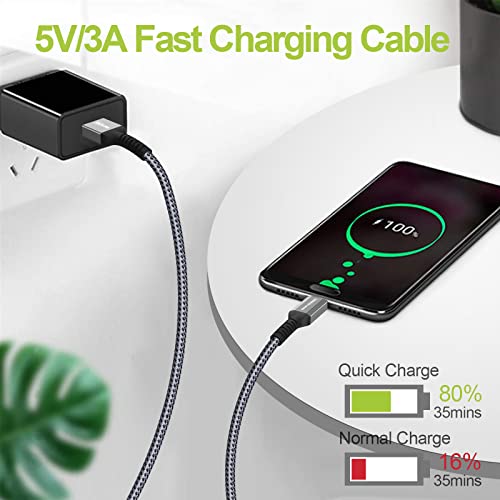 Brexlink Micro Usb Cable Android (2-Pack, 6.6 Ft), Micro Usb To Usb 2.0 Cable Nylon Braided Fast Charging Cable Compatible With Samsung, Kindle, Android Phones, Galaxy S7 Edge, Moto G5, Ps4 (Grey) #TOP2