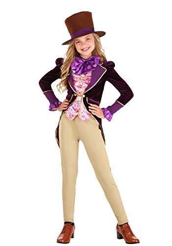 Disfraz Inventora de Dulces para Niñas, Fábrica de Chocolate Morado y Beige