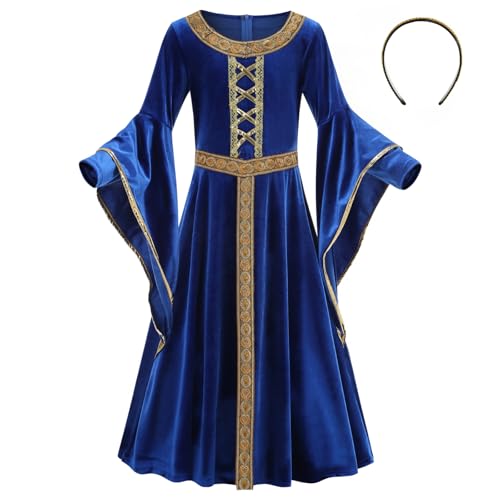 Disfraz medieval renacentista para niñas vestido de princesa victoriana miniatura 1